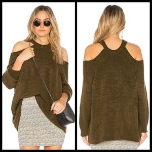 💕INDAH BODY💕 BLACK Ambrosia Cold Shoulder Sweater Top S Small NWT